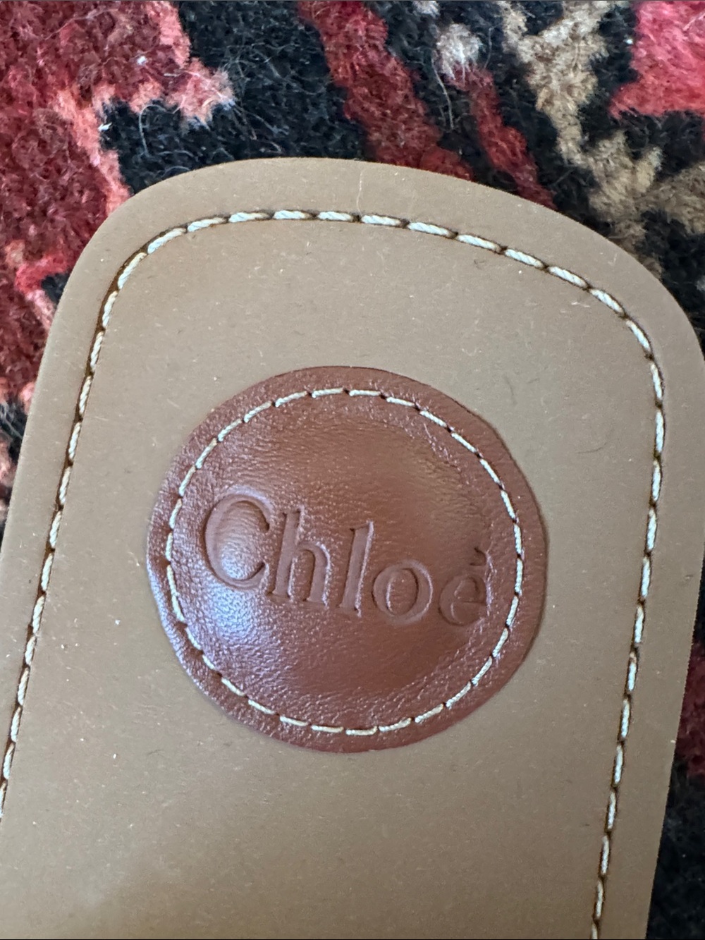 Chloe Woody Woven Slide Sandals - Olive green with dark green logo - Picture 5 of 14